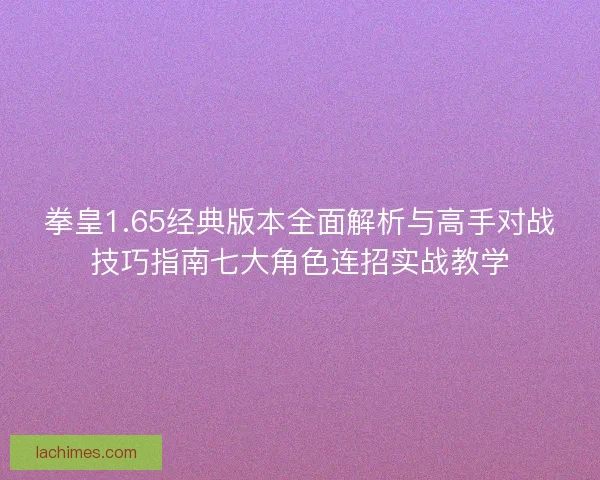 拳皇1.65经典版本全面解析与高手对战技巧指南七大角色连招实战教学